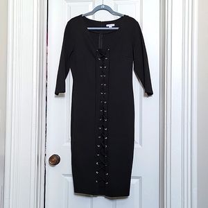 New York & Company Long-sleeved, tie up dress, size Large, in black